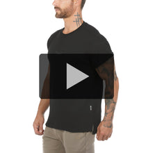 Load image into Gallery viewer, 0220. CottonPlus™ Mesh Back Roll-Sleeve Tee - Greige
